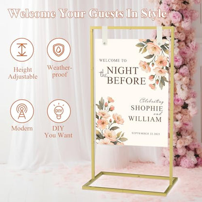 Wedding Sign Holder, Gold - color: Gold