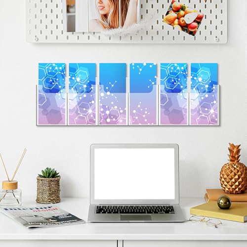 Sherr Acrylic Wall Mount Brochure Holder, 6 Pockets, Adjustable, 26.7''x7'' - size: 26.7'' x 7''