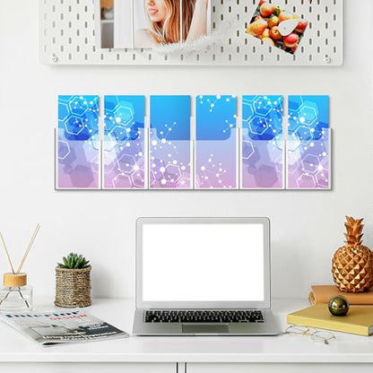Sherr 4 Pcs Acrylic Brochure Holder Wall Mount with Removable Adjustable Dividers, 6/ 3 Pockets Large Capacity Literature Display Stand for 4''x 9'', 8.5''x11'' Pamphlets, 26.7''x7'' for Office Hotel - size: 26.7'' x 7''