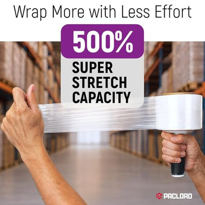3" x 1000' Industrial Strength Stretch Wrap, Ready to Use Pack of 8 Mini Rolls with one Handle, Clear Plastic Film, 80 Gauge Thick, 500% Elongation – Heavy-Duty Shrink Wrap for Moving, Packing - style: Pack of 8