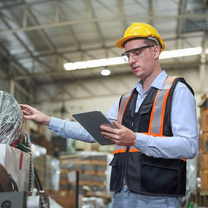 KAYGO Reflective High Vis Safety Vest with Pockets for Men and Women KG0100 - color: Black, size: Large