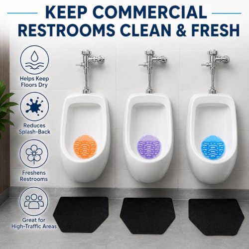 16PCS Urinal Mats for Men Bathroom & Urinal Screen Deodorizers, 21.7"x16.5"