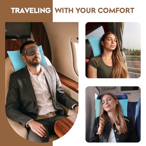 Small Shredded Memory Foam Pillow, Camping Pillow Travel Pillow - Compressible Medium Firm, Breathable Cover, Ideal Backpacking Hiking, Airplane and Car (Sky Blue, S) - color: Sky Blue, size: S-16 X 12 Inch