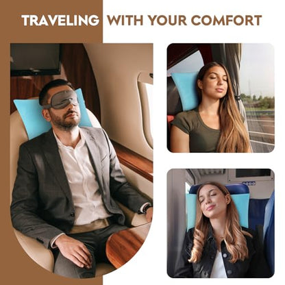 Small Shredded Memory Foam Pillow, Camping Pillow Travel Pillow - Compressible Medium Firm, Breathable Cover, Ideal Backpacking Hiking, Airplane and Car (Sky Blue, S) - color: Sky Blue, size: S-16 X 12 Inch