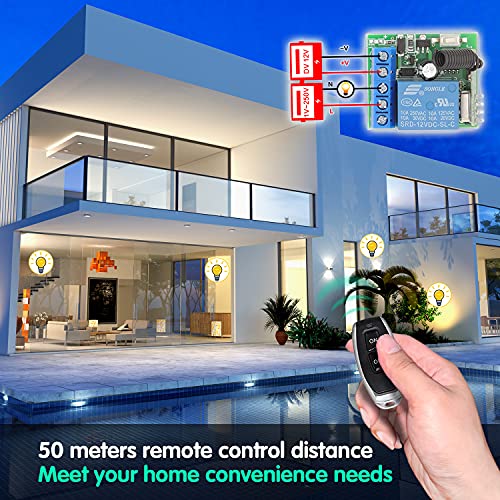 DieseRC 433Mhz Universal Wireless Remote Control Switch DC 12V 1CH RF Relay Receiver Module with 5 Transmitters EV1527 Learning Code Remote Switch - color: 1 Recever and 5 Transmitters