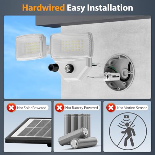 Onforu 3200lm Dusk to Dawn Outdoor Lighting, IP66 Waterproof, Auto on Off - color: White