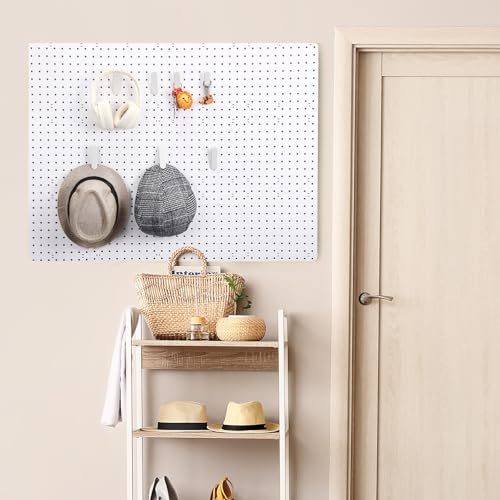 CroBlissful Pegboard Clips Peg Board Metal Accessories Hook, White, 10 Pcs - color: White