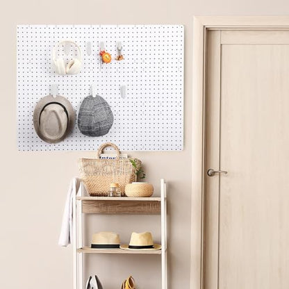 CroBlissful Pegboard Clips Peg Board Metal Accessories Hook, White, 10 Pcs - color: White