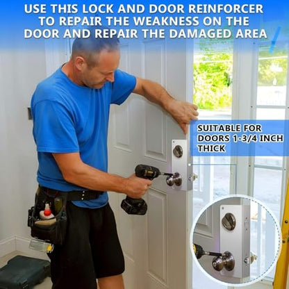 Leinuosen Door Reinforcement Plate for 1-3/4" Thick Doors, 4 Pack