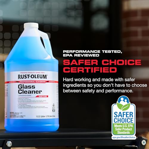 Rust-Oleum Professional Cleaners Glass Cleaner | One Gallon (128oz) | Ready to Use Refill Bottle | Professional Strength | Ammonia Free | 4 Pack - size: 128 Fl Oz (Pack of 4)