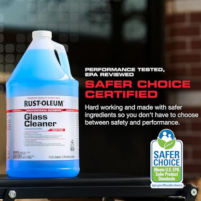 Rust-Oleum Professional Cleaners Glass Cleaner | One Gallon (128oz) | Ready to Use Refill Bottle | Professional Strength | Ammonia Free | 4 Pack - size: 128 Fl Oz (Pack of 4)