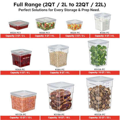 2 Pack 2 QT Commercial Airtight Food Storage Containers, Clear Polycarbonate Kitchen Ingredient Storage Containers, Stackable Food Prep Containers for Spices, Seasonings, Nuts, Shallow Model - size: 2 X 2.0(QT)-Shallow