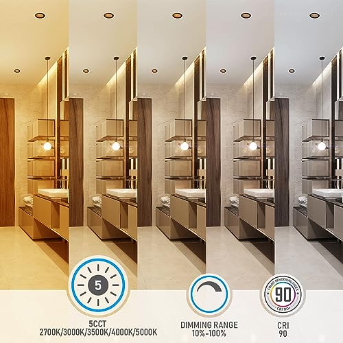 TORCHSTAR 8-Pack 5CCT 4 Inch LED Recessed Light Canless, Oil Rubbed Bronze - color: Oil Rubbed Bronze-5CCT, size: 4 Inch
