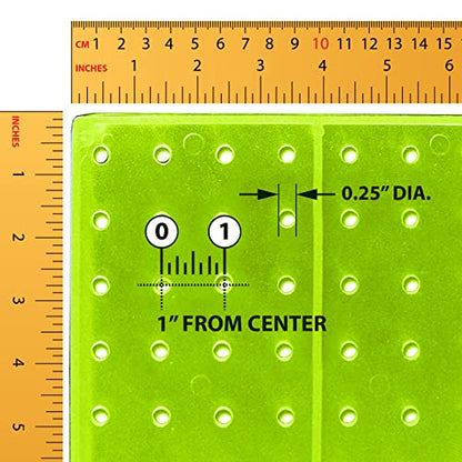 Azar Displays 700508-GRE-4C16 8-Inch W by 20-Inch H Revolving Black Pegboard Counter Display with 16-Pack of 4 inch Locking Hooks, Green - color: Green, style: Pegboard + Hooks