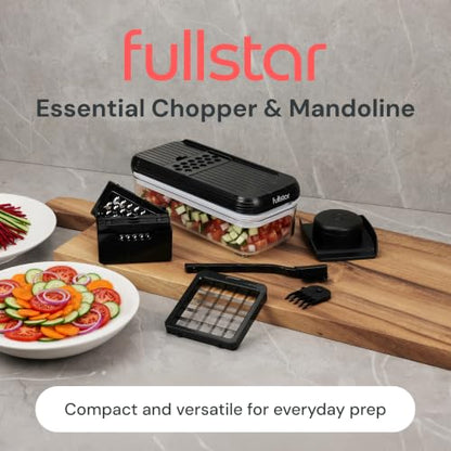 Fullstar Essential Vegetable Chopper & Mandoline Slicer 8-in-1 Kitchen Tool - color: White/Black