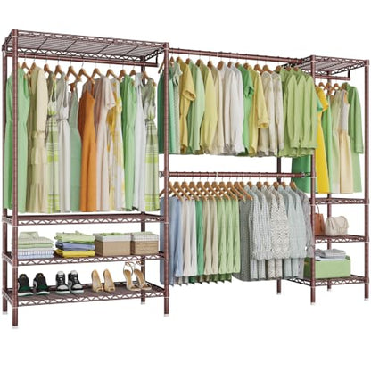 Ulif E11 Heavy-Duty Closet Garment Rack, Metal Clothes Rack, Load 1034lbs - color: Bronze
