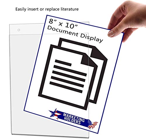 Marketing Holders 10 Pack Wall Sign Holder with Screw Holes and Hanging Hardware for 8" x 10" Ads Directory Price List Building Map Warning Not an Exit Notice Clear Acrylic Signs - size: 8"w x 10"h