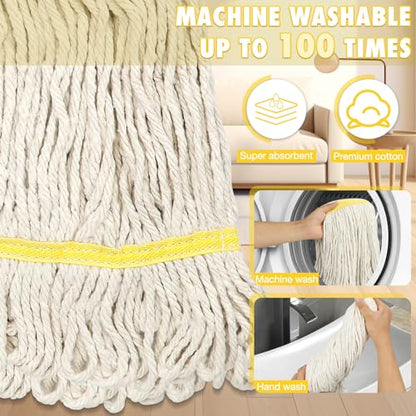 VOUBIEN Commercial Mop Heavy Duty Industrial Cotton Mops with Long Handle - size: 1x Industrial Mop with Handle