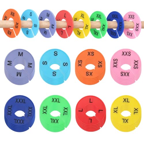 40Pcs Clothing Size Dividers Round Plastic Size Markers - color: 8 Colors-8 Sizes (Xxs-xxxl)