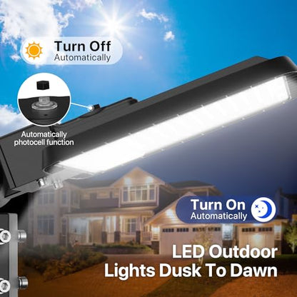 Kifflux 150W LED Parking Lot Light - Slip Fitter Pole Mount, 120V 18,000LM - size: 150watt 2pack
