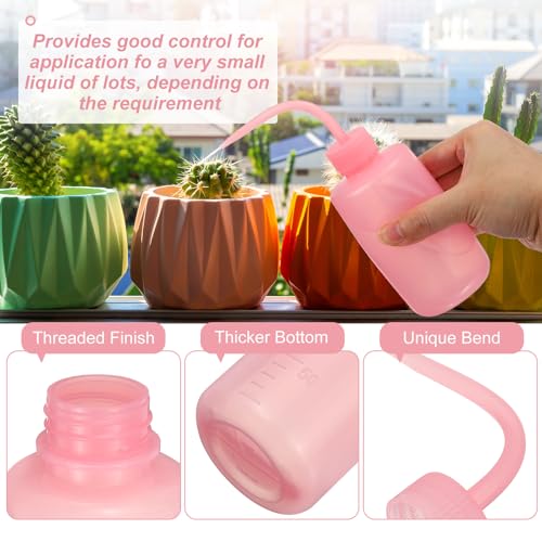 Patikil 150ml 5oz Succulent Eyelash Tattoo Wash, 18 Pcs Plastic Watering Squeeze Rinse Bottle for Plant Eyelash Extensions Irrigation Lab Gap Cleaning, Pink - color: Pink, size: 150ml/5oz