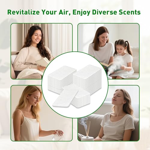 60-Pack Humidifier Aroma Pad Compatible with Dreo HM306, HM311/311S, HM512S/612S, HM524, HM713, HM713S/813S and HM717S Humidifiers, Non-Woven Fabric, Diffuse Fragrances