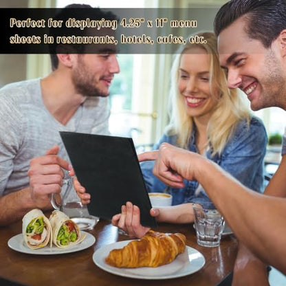 10pcs 4 View Restaurant Menu Covers 4.25 x 11" with PVC Cover - size: 10 pcs/4.25 x 11"/4 views