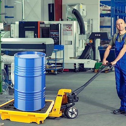 1 Drum Spill Containment Pallet with Drain Anti Slip, 26.4 x 26.4 x 6'' - size: 26.4 x 26.4 x 6 Inches