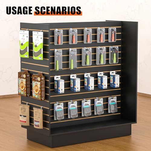 49.5”W x 24”D x 54”H - Retail Slat wall Gondola Display with 3” Slatwall Units，Black Versatile H-Unit Slatwall Display Stand - color: Black