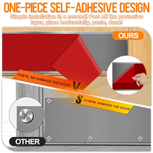 2 PCS 8" x 36" Self Adhesive Brushed Door Kick Plate for 38" Door Bottom - color: Brushed Silver, size: 8"*36"