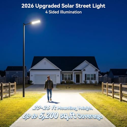 Deepn Upgraded 15000W Solar Street Lights Outdoor Motion Sensor, TW048