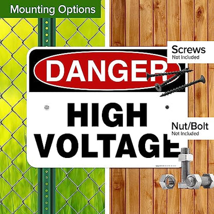 Danger High Voltage Sign, 18x24 Inches, Rust Free .063 Aluminum, Fade - size: 18x24 - Aluminum