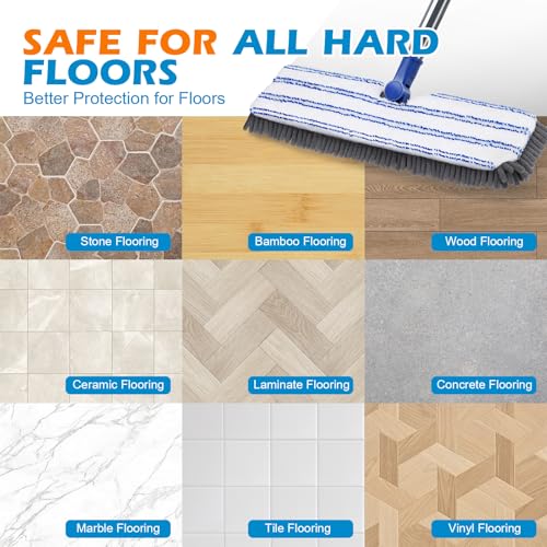 Masthome Flip Microfiber Mop, Wet Dry Dust Mop with Adjustable Handle - color: Blue Flip