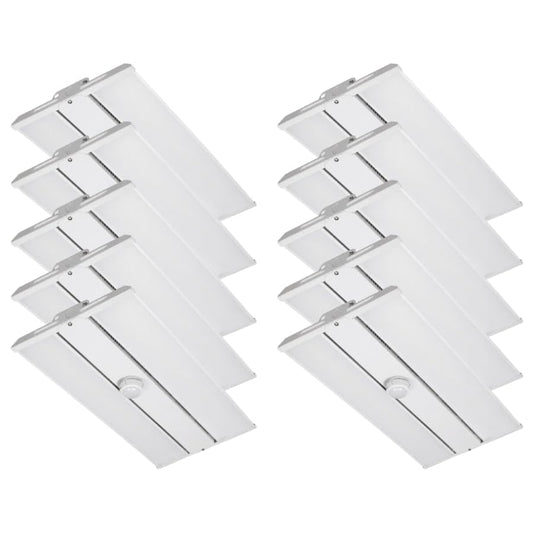 295W Linear LED High Bay Light with PIR Motion Sensor – 41300 Lumens, 5000K Daylight, 1000W Metal Halide Equivalent, UL Damp Rated, 120–277V, Suspended Mount, Warehouse & Industrial Lighting (10 Pack) - color: 10 Pack, size: 295W