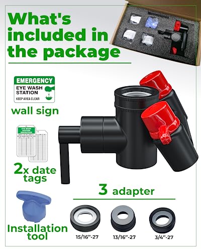 Eye Wash Kit, Faucet Mounted Emergency Eye Wash Station - 1 Pack - Black - color: Black, size: Pack of 1