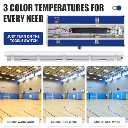4FT LED Vapor Tight Light 60W/50W/40W,4000K/5000K/6000K CCT,4Pack - size: 4FT (4-Pack)