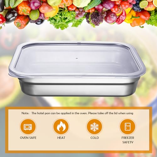 8 Pcs Stainless Steel Food Storage Containers, 2.6 Inch Deep