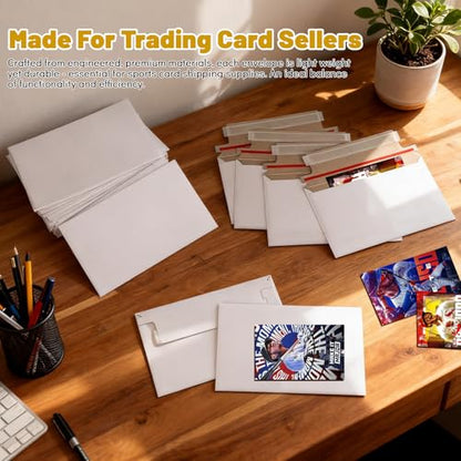 110 Pack White Trading Card Shipping Envelopes, 7x 4.35 Inch Self-Adhesive Mailer Envelopes Perfect for Semi-Rigid Sleeves, Trading Card Mailing Supplies - color: White-110 Pack