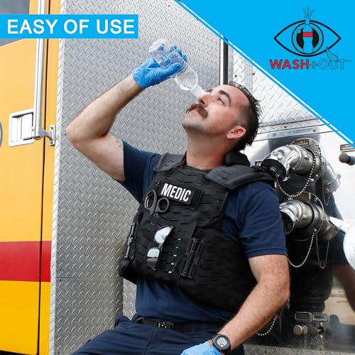 WASH+OUT Portable Eye Wash Cup – Emergency Eyewash Device for Fast Eye Irrigation – Screws onto Most Water Bottles – Compact First Aid Eye Rinse Solution - 5 Pack - size: 5 pack