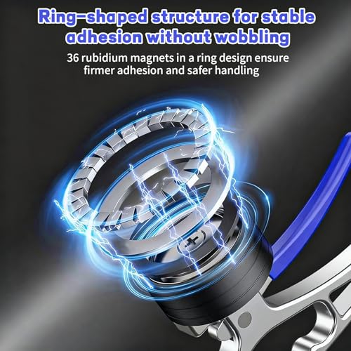 Magnetic Pickup Tool, Heavy Duty Manual Lifting Magnet with Quick Release, Magnet Pickup Tool with Ergonomic Handle for Iron Plate for Iron Plate,Tool Steel,Laser Cutting