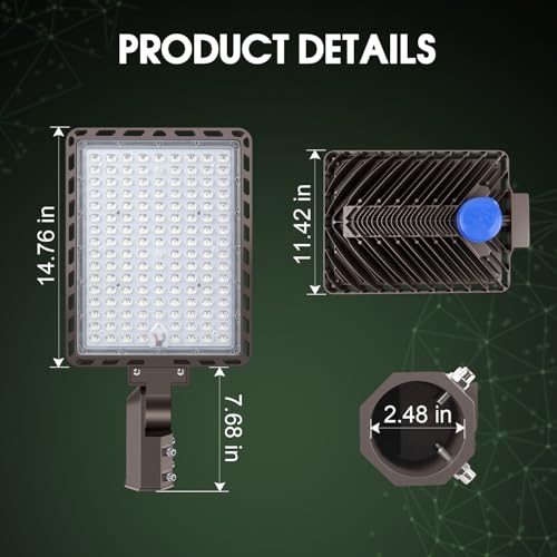 350W Parking Lot Light Slip Fitter Mount Dusk to Dawn Photocell - size: 350W/Slip Fitter/3PC