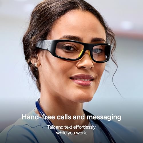 Lucyd Armor Smart Safety Glasses, TR90 Frame, Light Adaptive Lenses, Open Ear Speakers & Microphone - ANSI Z87.1 - style: Slim Photochromic