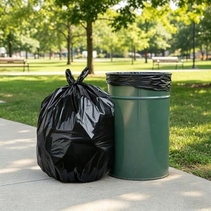 Typlastics 55-60 Gallon Black Trash Bags 36" x 60" 1.2 Mil Pack of 100