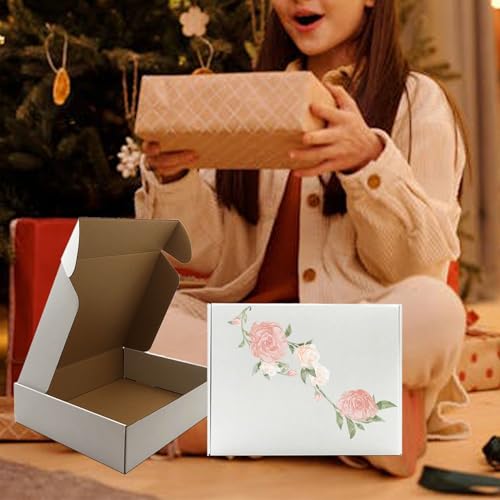 13x10x3 Inch White Shipping Box 20 Pack,Craft Gift Box,Mailing,Packaging - size: 13''x10''x3''