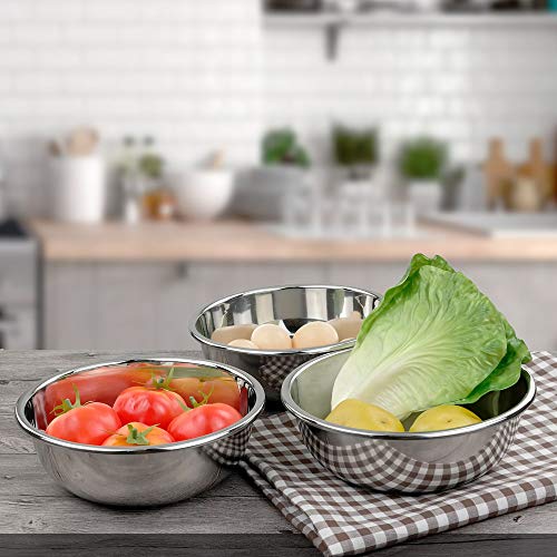 4 Packs Stainless Steel Mixing Bowls for Prep, 9.6" x 3.5"