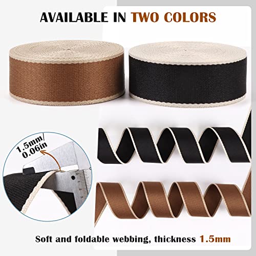 Black Striped Webbing Heavy Duty Nylon Webbing 1.5 inch 6 Yards - color: wb07-6 Yards