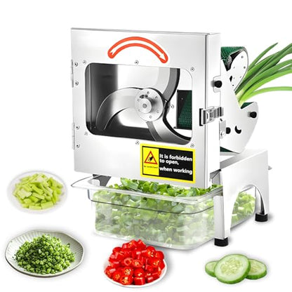 200W Commercial Electric Vegetable Cutter, Automatic Scallion Chopper