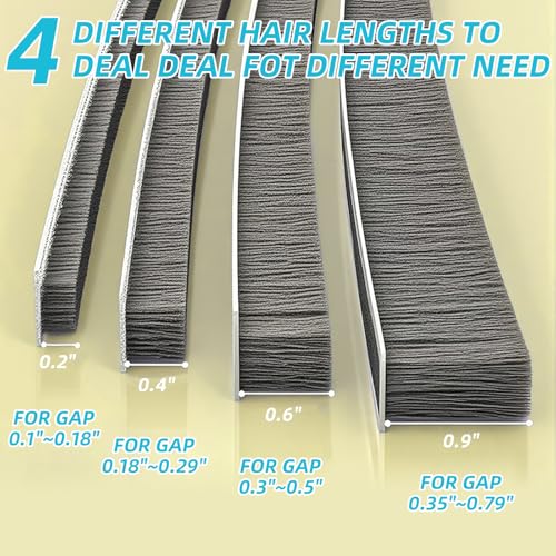 Weather Stripping Door Window Seal Strip, 32.8FT Self-Adhesive Soundproofing Weatherstrip, Draft Blocker Dustproof Strip for Sliding Windows, Doors, Cabinets (0.6" W x 0.4" H) - size: 0.6x0.35x33FT