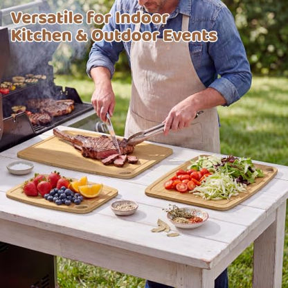 Dishwasher Safe Cutting Board,Bamboo Cutting Board with Juice Groove - color: Carbonized, size: Medium (13.7"L x 10.6"W)