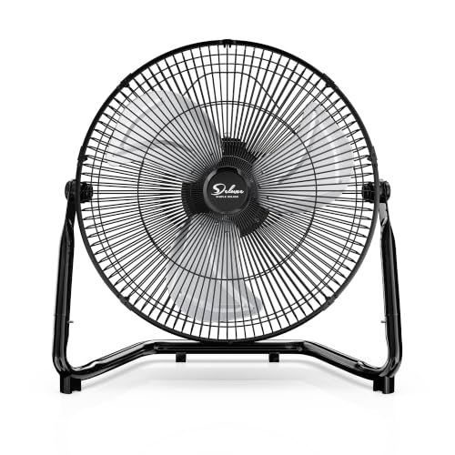 Simple Deluxe Comfort Zone Cradle Floor Fan, 12 Inch 3-Speed High Velocity, 230 Degree Adjustable Tilt, All-Metal, Carry Handle, Rubber Feet,Ideal for Home, Bedroom & Office, Black - size: 12 Inch, style: 1 Pack